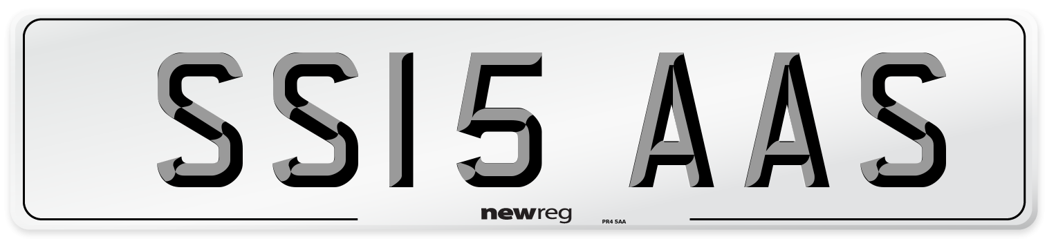 SS15 AAS Number Plate from New Reg